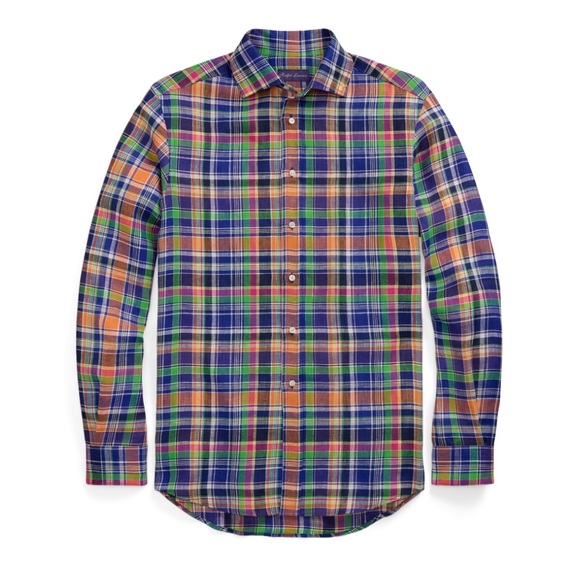 POLO RALPH LAUREN MEN’S PLAID LONG SHAVE BUTTON DOWN SHIRT SLIM FIT - Picture 1 of 8
